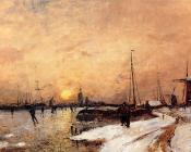 Skaters at Dordrecht - 约翰·巴托特·琼坎